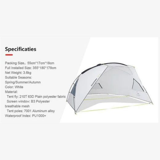 Picture of Naturehike New Beach Tent & Tarp - White