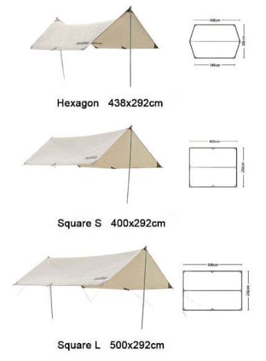 Picture of Naturehike Girder Shelter Tarp with 2 Poles Vinyl Coated 4*3m - Silver