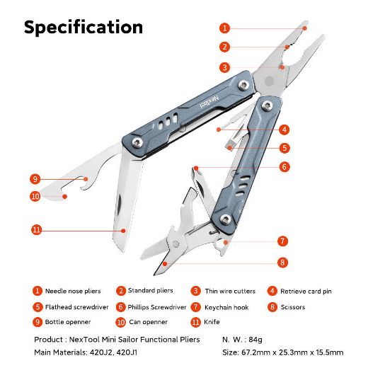 Picture of NexTool Mini Sailor Multifunctional Pliers - Blue