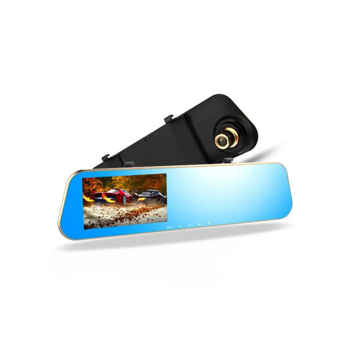 Picture of Car Rearview Mirror & Dash Camera with Dual Lens & Touch Screen - Black