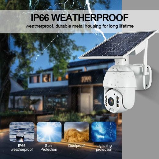 Picture of Outdoor Wireless 2MP Security Camera with Motion Detection 4G Solar -White