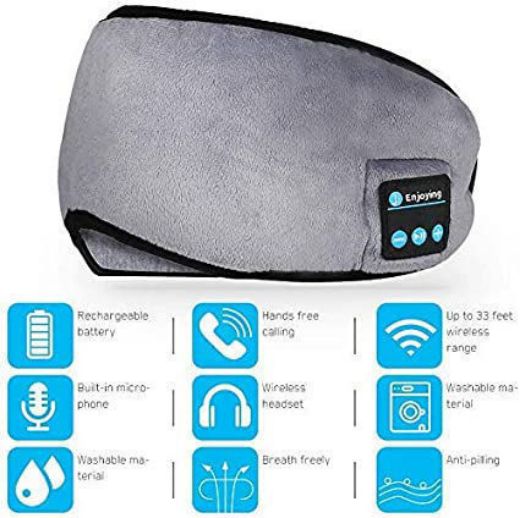 Picture of Sleeping Eye Mask with Wireless Bluetooth Earphones - Grey