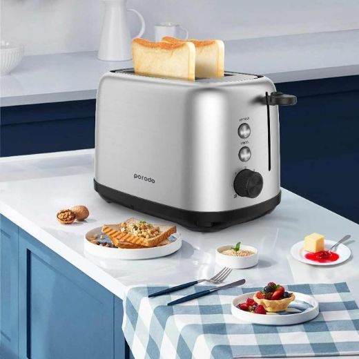 Picture of Porodo LifeStyle Golden Brown Toaster with Defrost Function 750W