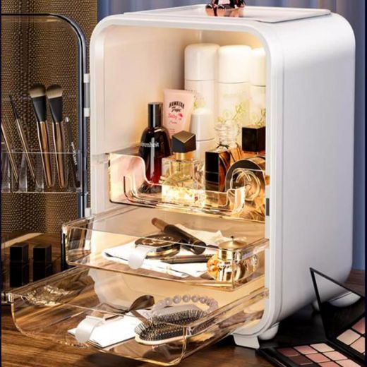 Picture of Makeup Storage Box Cabinet with makeup Mirror - White