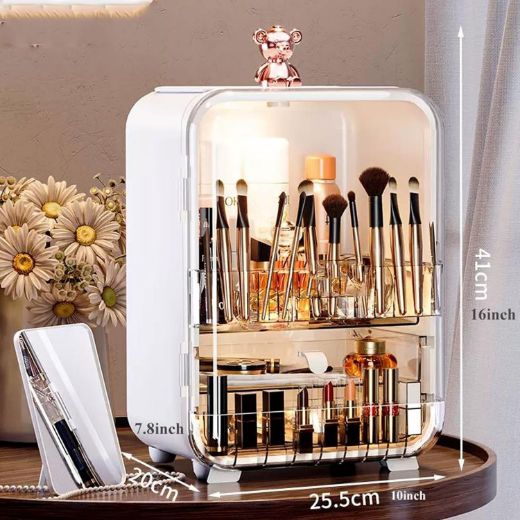 Picture of Makeup Storage Box Cabinet with makeup Mirror - White