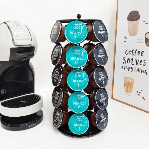 Picture of Coffee capsule storage rack 35 Coffee Pod Rotating Holder Compatible - Black