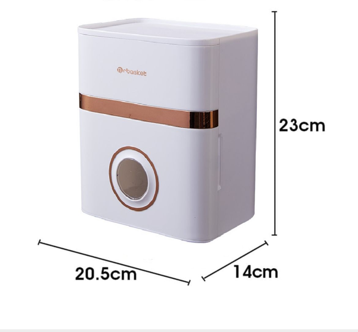 Picture of Toilet Paper Holder with Tissue Storage Box - White