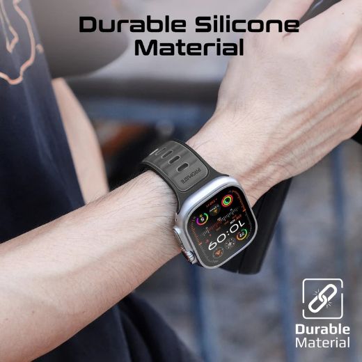 Picture of Promate Durable Two-Toned Silicone Sporty Watch Band for Apple Watch 42/44/45/49mm - Black